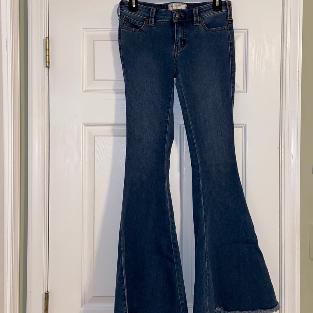 Free People Flare Blue Jeans